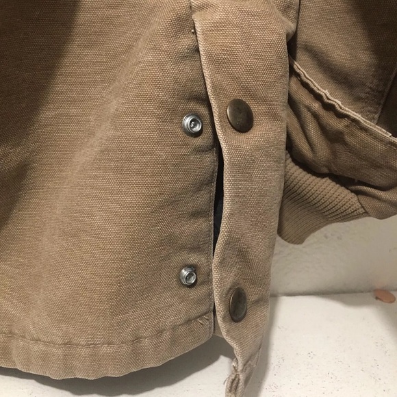 Carhartt Jacket Men M Khaki Cotton Fully Lined Zipped Cuffed Windbreaker Worker - Picture 8 of 11